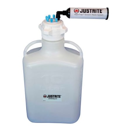 Justrite Justrite VaporTrap Carboy W/ Filter Kit, HDPE, 10-Liter, 6 Ports 12802